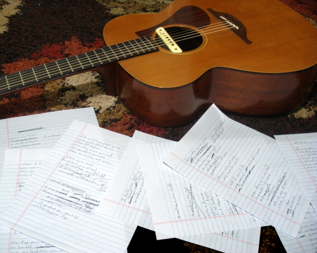 Below are the many pages of lyrics I scrawled when my song was “in progress.” There were a lot of pages for a song that says the same thing over and over!